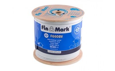 Коаксиальный телевизионный кабель биметалл F660BV белый 305м FinMark