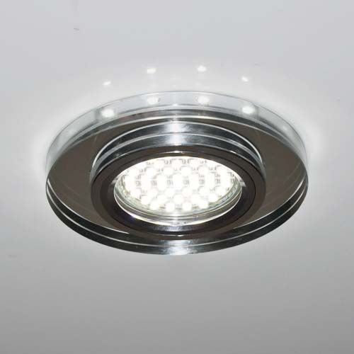 Вбудований світильник MR16 срібло з LED підсвіткою SMD3014 12leds (6500K) Feron 8060-2