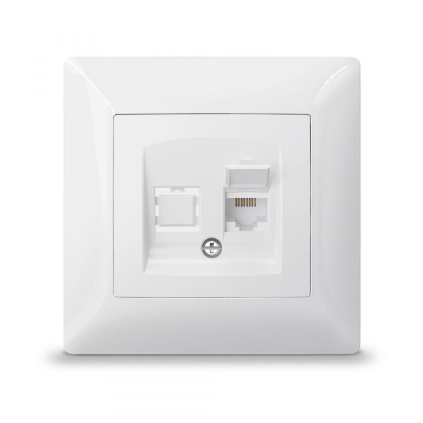 Розетка PC одинарная компьютерная белая TITANUM STANDARD