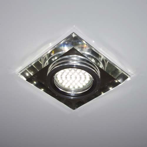 Вбудований світильник MR16 срібло з LED підсвіткою SMD2835 12leds (6500K) Feron 8170-2