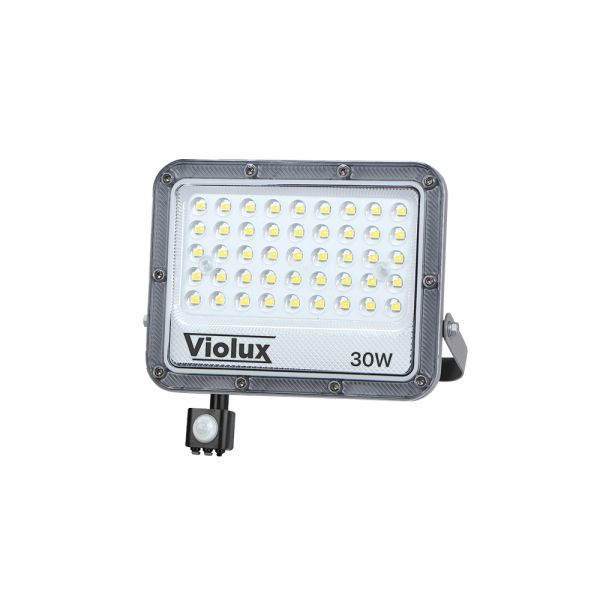 Прожектор led Violux Carbon-S 30W 5000K датчик руху 220V IP65 сірий