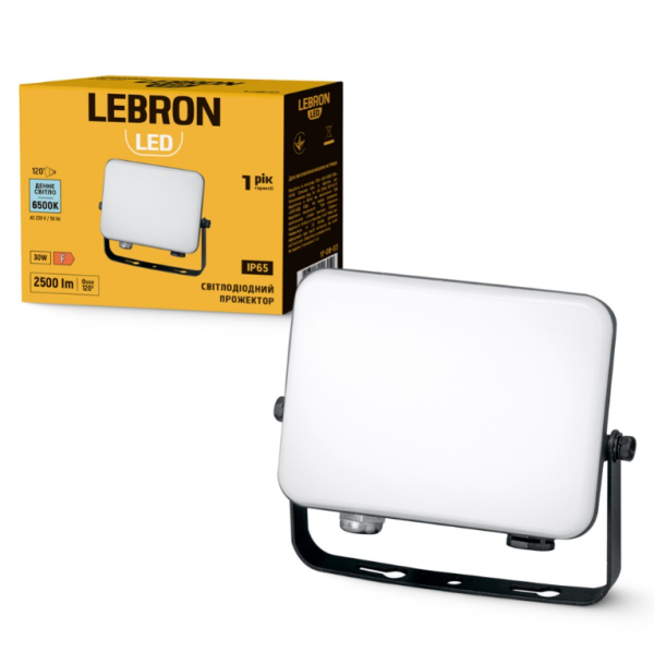 Прожектор светодиодный Lebron L-LFmd-3065 30W 6500K 2550Lm 230V IP65 черный