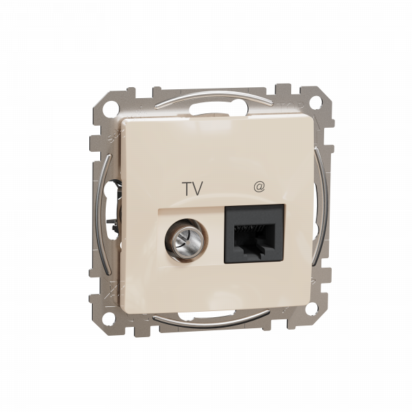 Розетка RJ45 категорія 6 UTP -TV Бежевий Sedna Design Schneider Electric SDD112469T