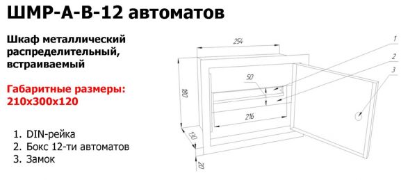 Щит розподільчий вбудований на 12 модулів NOVA ШМР-12В