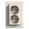 Розетка двойная с заземлением кремовая Asfora Schneider Electric EPH9900123
