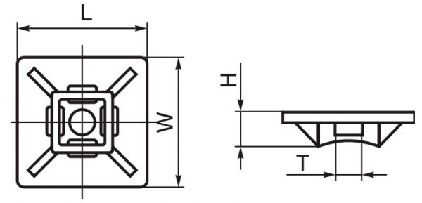 Площадка для кабельных стяжек белая 20х20 (100 шт) IEK UHP30-20-100