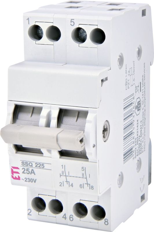 Перемикач |-О-||  2-пол., 40А/400В, 2м, ETI SSQ240