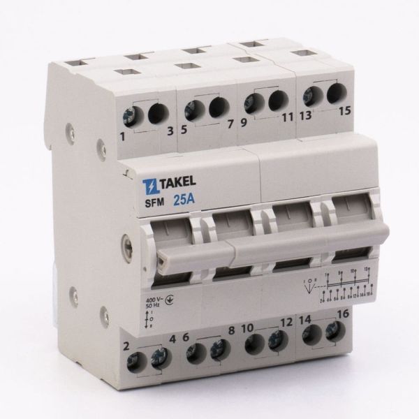 Переключатель нагрузки трехпозиционный SFM 4P 25A TAKEL