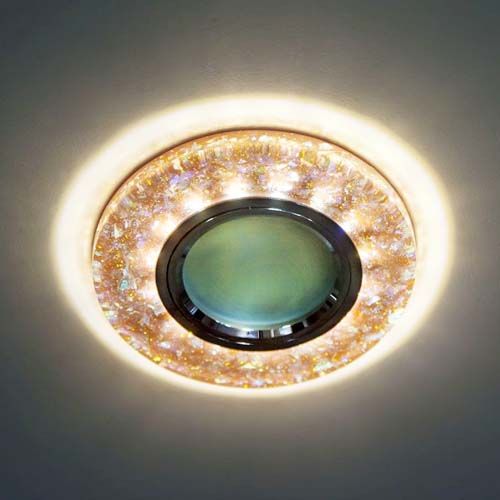 Вбудований світильник Feron 8585-2 з LED підсвічуванням срібло