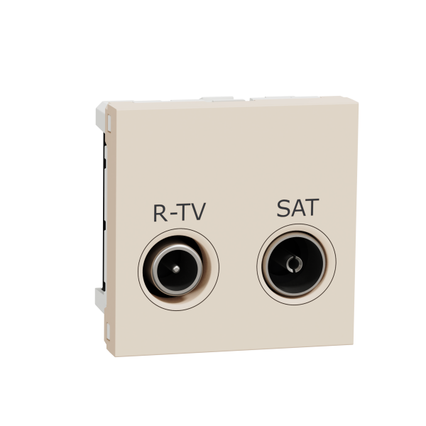 NU345444 Розетка R-TV-SAT 2 модуля Schneider Electric Unica New бежевий