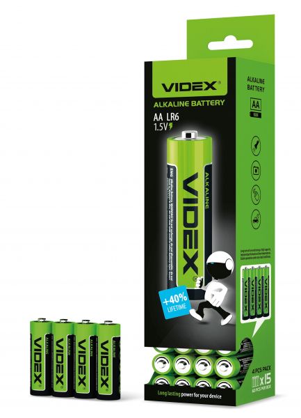 Батарейка щелочная Videx LR6/AA 4шт SHRINK (цена за 1 штуку)