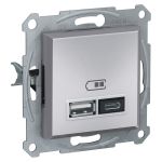 USB розетка тип A+C 2,4А Asfora Schneider Electric Алюминий EPH2700361