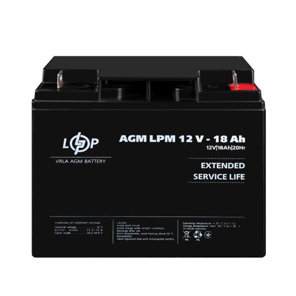 Акумулятор гелевий AGM LP LogicPower LPM 12V - 18Ah