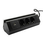 Мебельная розетка kitchen (горизонтальная) 3 x 16 А , 2 x USB 2,4 А, металл + провод 3 x 1.5 mm² Electro House EH-AR-307