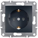 Розетка с заземлением Антрацит Asfora Schneider Electric EPH2900171
