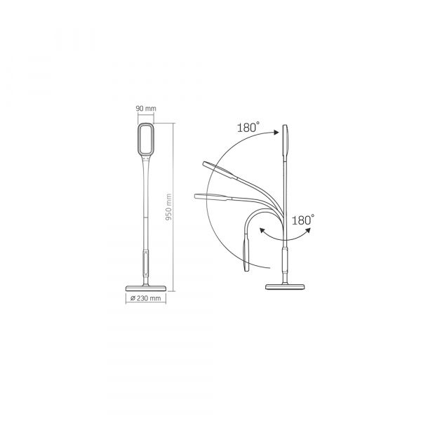 LED торшер білий VIDEX TF07W 14W 3000-5500K
