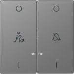 Клавиша 2-я с линзой LED символ: звонок, горничная Merten D-Life MTN3429-6036 Нержавеющая сталь