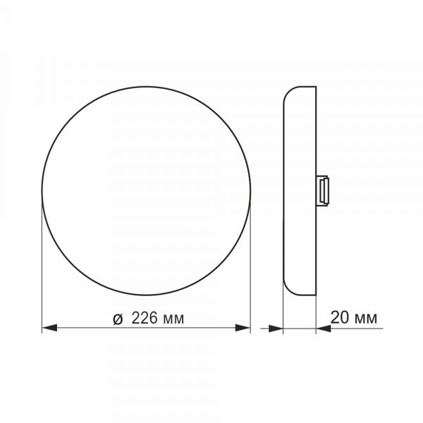 LED світильник безрамковий круглий VIDEX 33W 4100K
