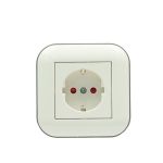 Розетка с заземлением и шторками Ovivo Loft белый+серый
