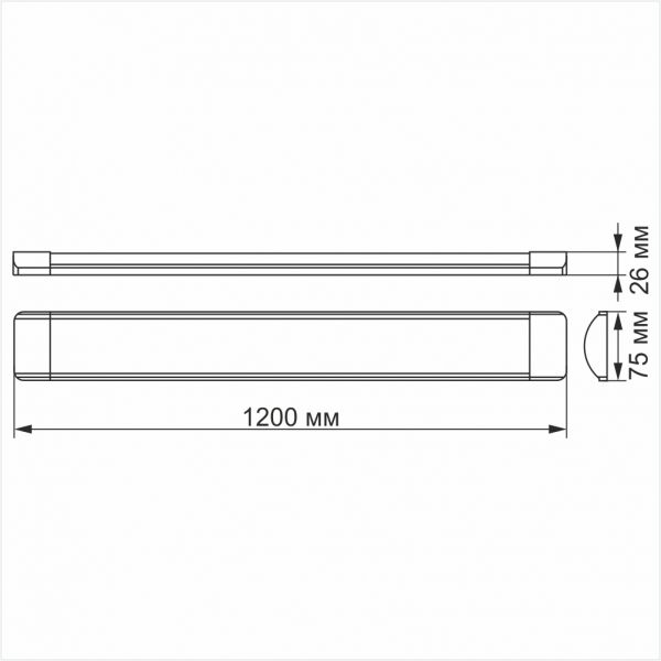 LED свiтильник лiнiйний  TITANUM 36W 1.2М 6500K