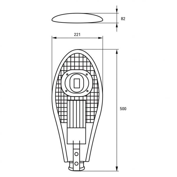 Светильник уличный облегченный COB 30W 6000K EUROLAMP LED
