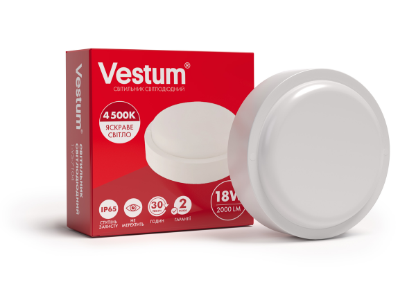 Світильник ЖКХ LED 18W коло 4500K 220V Vestum