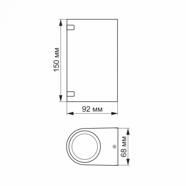 LED Світильник архітектурний AR022B IP54 VIDEX GU10x2
