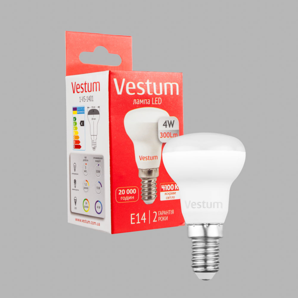 Лампа LED Vestum R39 4W 4100K 220V E14