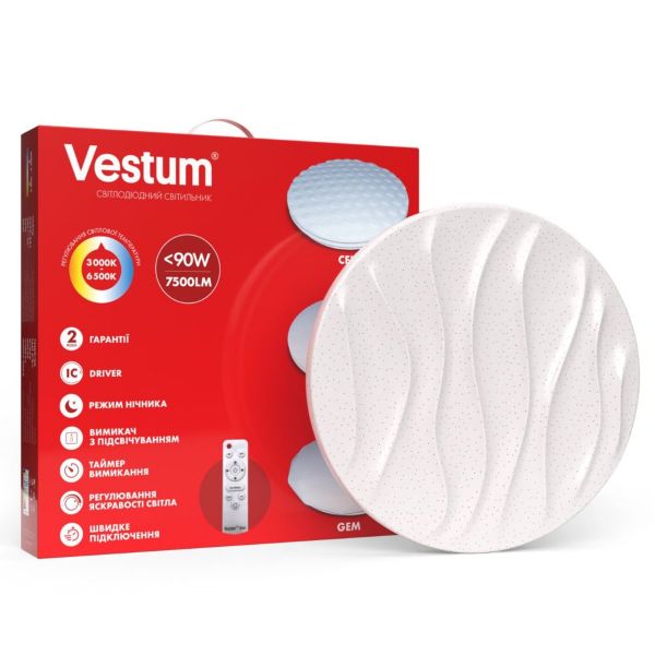 Світильник SMART Vestum DUNE 90W 480х75мм 3000K-6500К 7500Lm с д/у