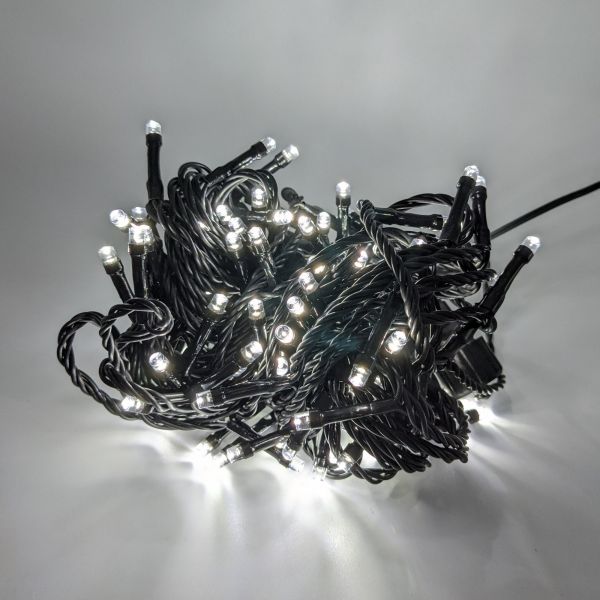 Уличная гирлянда Velmax V-SSL линейная 100LED 7500К IP65 кабель черный 10м