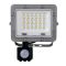Прожектор led Violux Carbon-S 20W 5000K датчик руху 220V IP65 сірий