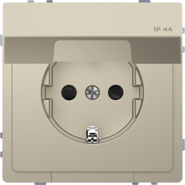 Розетка с заземлением и крышкой IP44 Merten D-Life MTN2314-6033 Сахара
