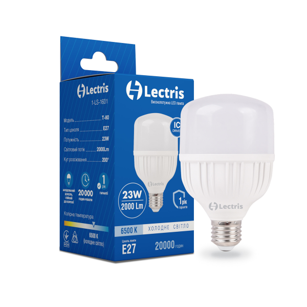 Лампа LED Lectris T100 23W 6500K 220V E27