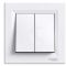Выключатель двухклавишный кнопочный белый Asfora Schneider Electric EPH1100121