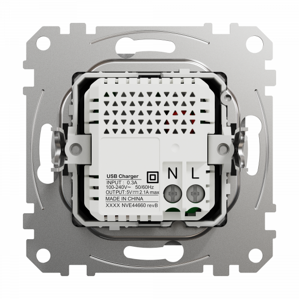 USB розетка тип A+A 2,1A Алюміній Sedna Design Schneider Electric SDD113401