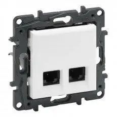 Розетка інформаційна 2XRJ45 CAT5e UTP Legrand Niloe Step Білий
