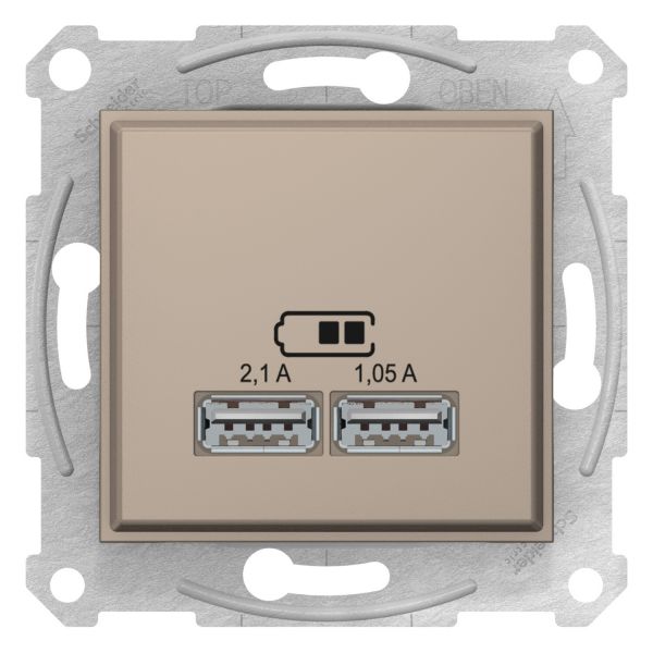 Двойная USB розетка 2,1A титан Sedna Schneider Electric SDN2710268