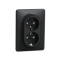 Подвійна розетка 2P+E з заземляючим контактом, Чорний Sedna Design Schneider Electric SDD314221