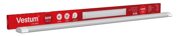 Світильник лінійний LED Vestum 1,2м 36W 6500K 220V IP20