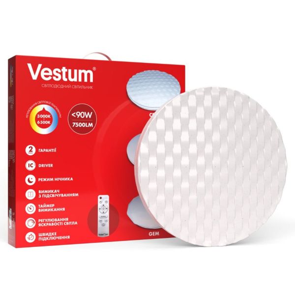 Світильник SMART Vestum CELL 90W 480х70мм 3000K-6500К 7500Lm с д/у