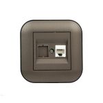 Розетка компьютерная (CAT6)  LOFT мока+черный