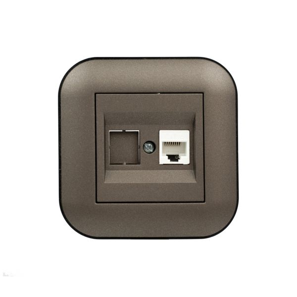 Розетка компьютерная (CAT6)  LOFT мока+черный
