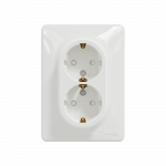 Подвійна розетка 2P+E з заземляючим контактом Білий Sedna Design Schneider Electric SDD311221