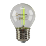 Лампа свiтлодiодна 2W E27 Velmax V-Filament-G45 зелена