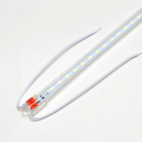 Светодиодная линейка 220V 300мм 6Вт прозрачная 6500К SMD3014 64 диода IP44