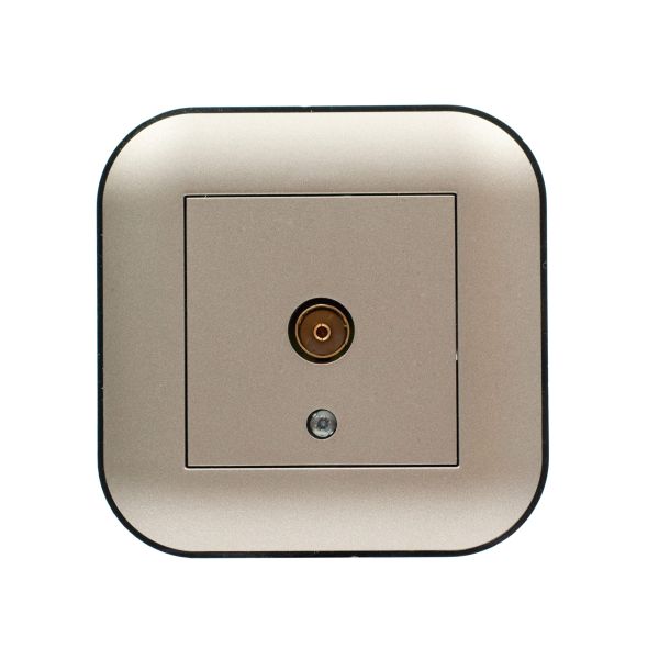 Розетка ТВ прохідна Ovivo Loft антрацит+чорна