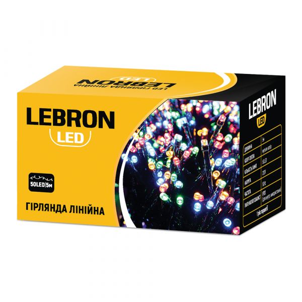 Гірлянда Lebron лінійна 200LED мульти колір 8 режимів IP20 кабель зелений 20м