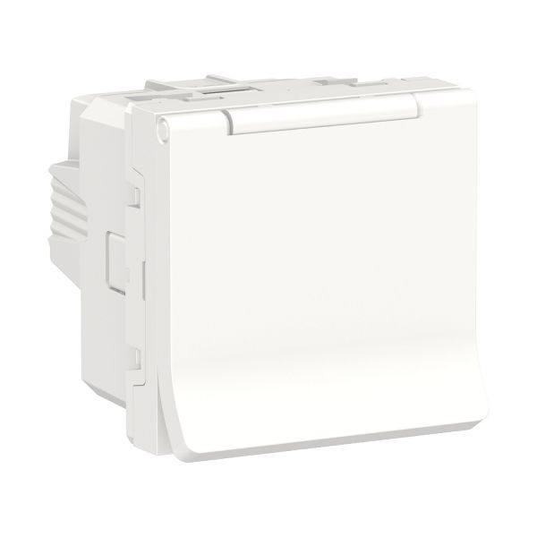 NU303718TA Розетка з з/к, зі шторками з кришкою, 16А, гвинтові зажими білий