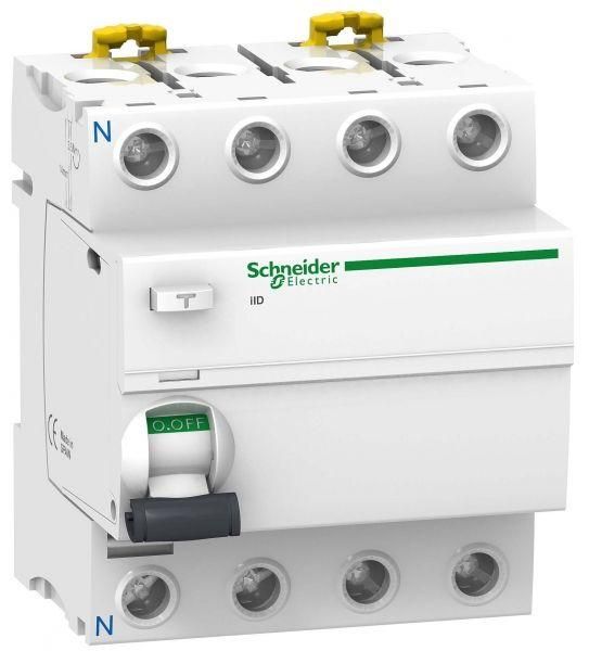 Дифференциальный выключатель нагрузки УЗО iID 4P 80A 30мА AC Schneider Electric A9R11480