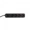 Мережевий подовжувач VIDEX ONCORD з/з 4п 3м (3x1.5мм) з кнопкою Black